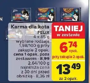 Carrefour Karma dla kota z wołowiną i drobiem Purina Felix Fantastic Duo oferta