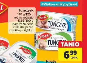 Carrefour Tuńczyk kawałki w sosie własnym Graal oferta