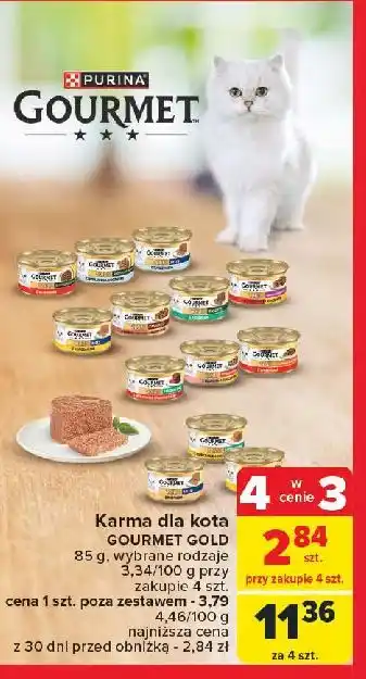 Carrefour Karma dla kota z tuńczykiem Purina Gourmet Gold oferta