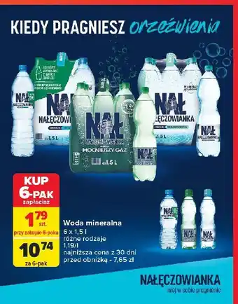 Carrefour Woda gazowana Nałęczowianka oferta