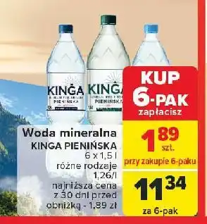 Carrefour Woda niegazowana Kinga Pienińska oferta