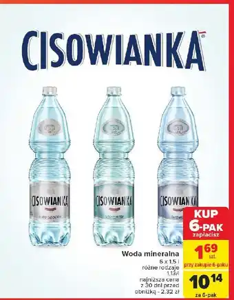 Carrefour Woda gazowana Cisowianka oferta