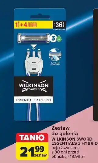 Carrefour Maszynka + 4 wkłady Wilkinson Essentials 3 Hybrid oferta