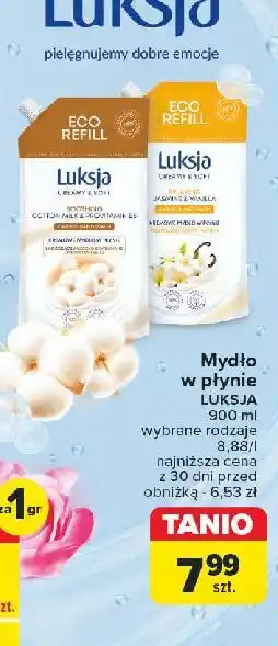 Carrefour Mydło w płynie cotton milk & provitamin b5 Luksja Creamy Soft oferta