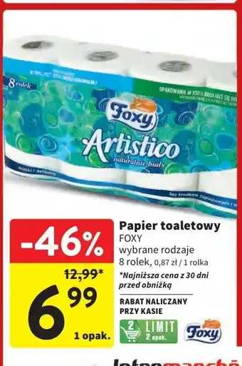 Intermarche Papier toaletowy biały Foxy Artistico oferta