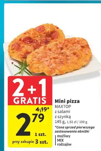 Intermarche Mini pizza z szynką Maxtop oferta