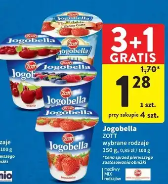 Intermarche Jogurt truskawka Zott Jogobella oferta