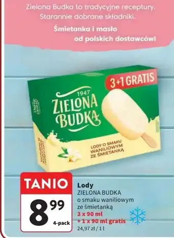 Intermarche Lody waniliowe ze śmietanką Zielona Budka oferta
