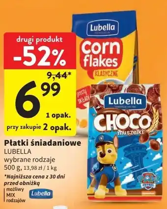 Intermarche Płatki choco muszelki Lubella Mlekołaki oferta
