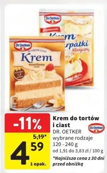 Intermarche Krem do tortów waniliowy Dr. Oetker oferta
