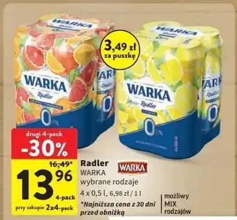 Intermarche Piwo Warka Radler Grapefruit-Pomarańcz 0% oferta