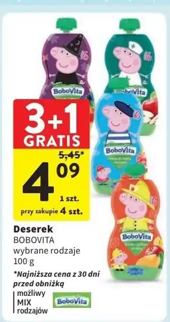 Intermarche Mus jagody i jabłka z bananami peppa pig Bobovita oferta