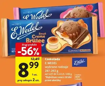 Intermarche Czekolada mleczna o smaku creme brulee E. Wedel oferta