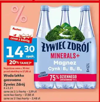 Auchan Woda lekko gazowana Żywiec Zdrój Minerals+ oferta
