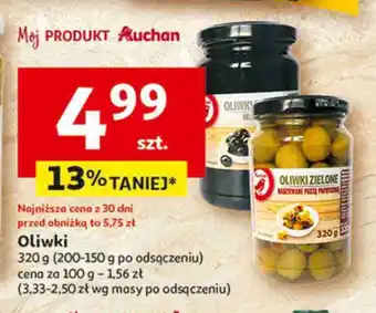 Auchan Oliwki zielone nadziewane pastą paprykową Auchan oferta