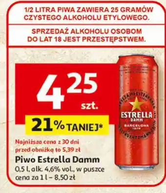 Auchan Piwo Estrella Damm oferta