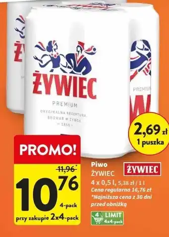 Intermarche Piwo Żywiec Jasne Pełne oferta