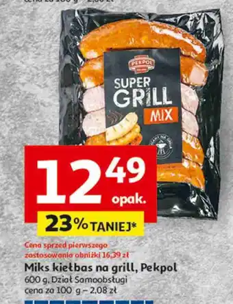 Auchan Kiełbasy super grill mix Pekpol oferta