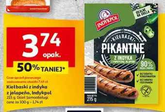 Auchan Kiełbaski białe z indyka jalapeno Indykpol oferta