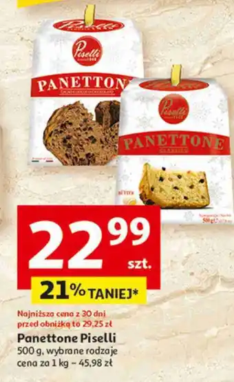 Auchan Babka kakaowa z kawałkami czekolady panettone Piselli oferta