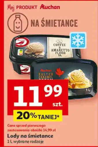Auchan Lody na śmietanie salted caramel Auchan oferta