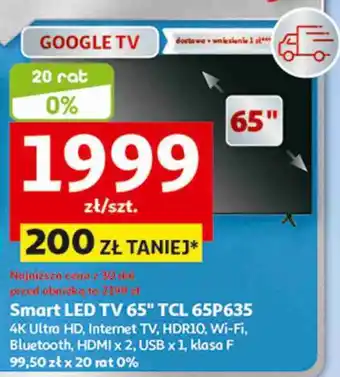Auchan Telewizor 65 led 65p635 Tcl oferta