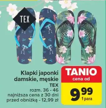 Carrefour Japonki męskie 36 - 46 Tex oferta