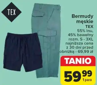 Carrefour Bermudy męskie s-3xl Tex oferta