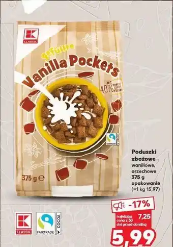 Kaufland Poduszki zbożowe waniliowe K-Classic oferta