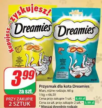 Dino Przysmak dla kota z łososiem Dreamies oferta