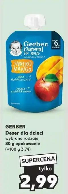 Kaufland Deserek jabłko mango Gerber Natural For Baby oferta