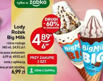 Żabka Lody rożek Big Milk oferta