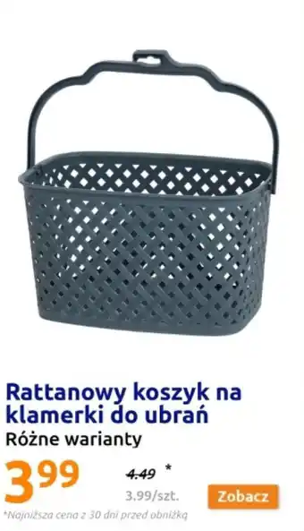 Action Rattanowy Koszyk na klamerki do ubrań oferta