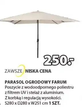 JYSK Parasol ogrodowy farum oferta