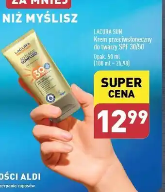 ALDI Krem do twarzy spf 50 Lacura Sun oferta