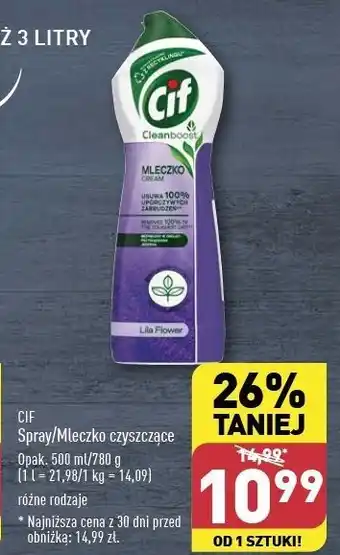 Mleczko do czyszczenia z mikrokryształkami lila flowers Cif Cream
