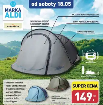 ALDI Namiot samorozkładający się Adventuridge oferta