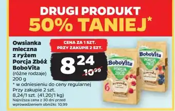 Netto Owsianka z ryżem jagoda- jeżyna- truskawka Bobovita Porcja Zbóż oferta