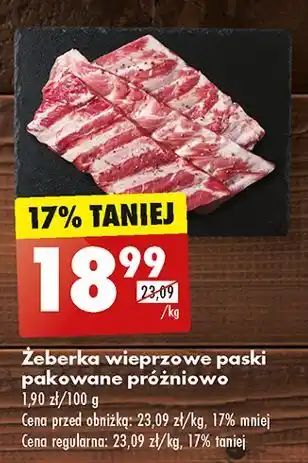 Biedronka Żeberka wieprzowe paski oferta