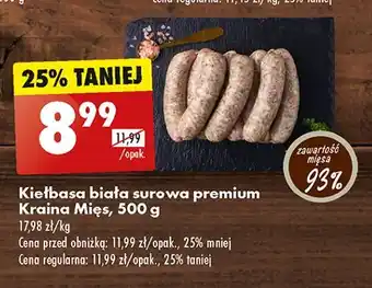 Biedronka Kiełbasa biała surowa Kraina Mięsa oferta