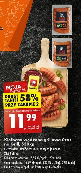 Biedronka Kiełbasa grillowa z papryką jalapeno Czas Na Grill oferta