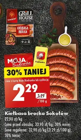 Biedronka Kiełbasa brocka Sokołów Grill House oferta