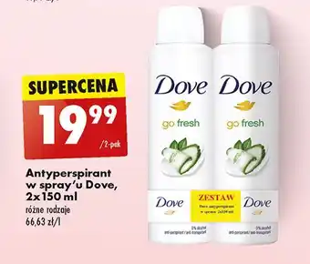 Biedronka Dezodorant cucumber & green tea Dove Go Fresh oferta