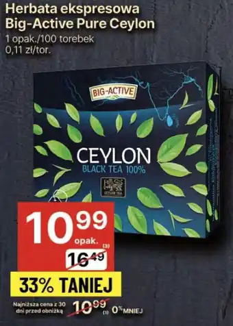 Delikatesy Centrum Herbata ekspresowa Big-Active Pure Ceylon oferta