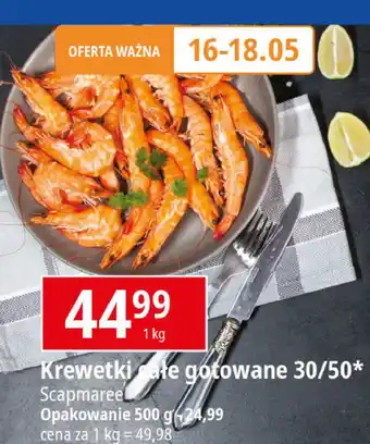 E.Leclerc Krewetki całe gotowane 30/50 Scapmaree oferta