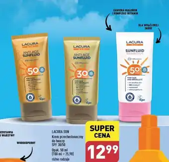 ALDI Krem do twarzy spf 50 sensitive Lacura Sun oferta
