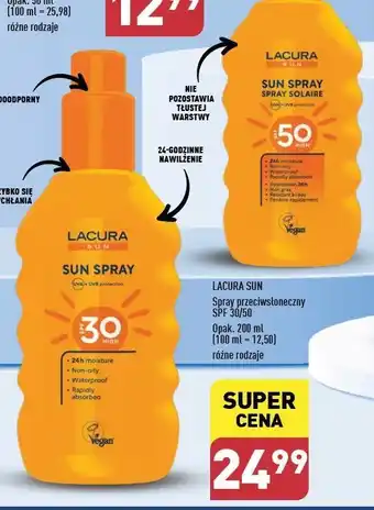 ALDI Spray przeciwsłoneczny spf 30 Lacura Sun oferta