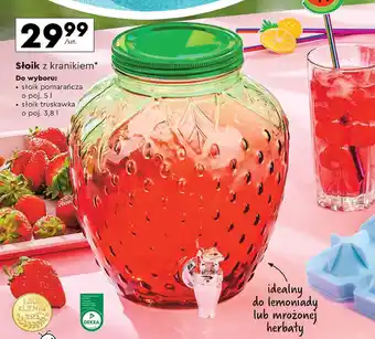 Biedronka Słoik truskawka z kranikiem 3.8 l oferta