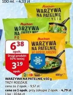 Auchan Warzywa na patelnię z bazylią Auchan Różnorodne (Logo Czerwone) oferta