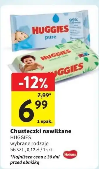 Intermarche Chusteczki nawilżane Huggies Pure oferta
